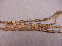 vintage coppery brass oval link chain, 3x2mm